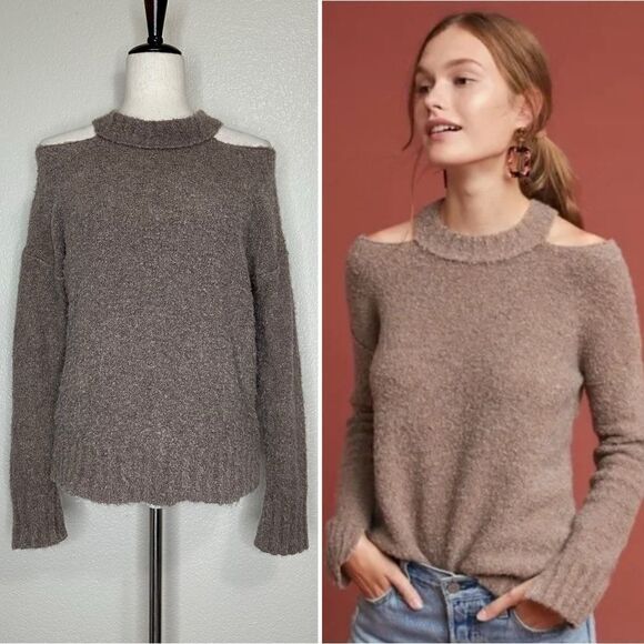 Anthropologie Moth Merino Wool Cut Out Long Sleeves Sweater - Picture 1 of 13